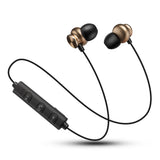 Stereo Subwoofer Bluetooth Earphones Bluetooth 4.2 In-ear Magnetic Headsets Noise Cancelling Super Bass Headphones Sweatproof Sports Running Earbuds With Mic Hands-free Call Voice Prompt (Black)