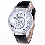 Luxury Brand 2017 Women Quartz Watch Leather Band Rhinestone Wrist Watch Vortex Parten women watches white 6 Colors bracelet