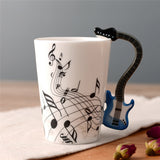 Novelty Guitar Ceramic Cup Personality Music Note Milk Juice Lemon Mug Coffee Tea Cup Home Office Drinkware Unique Gift