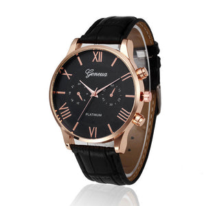 Retro Design Mens Watches Top Brand Luxury Men's Quartz Watch Leather Band Analog Alloy Wrist Watch Black Brown relojes