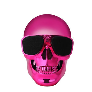 FORNORM Metallic Skull Head Shape Wireless Bluetooth Speaker Portable Stereo Rechargeable With 3.5mm Audio Input Music Player
