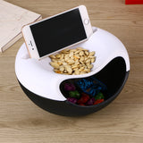 Dual-Layer Snack Storage Box Phone Holder Kitchen Bathroom Shelf Fruit Dish Office Desktop Storage Box