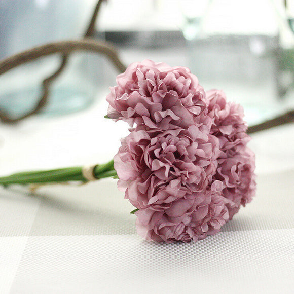Artificial Silk Fake Flowers Peony Floral Wedding Bouquet Bridal Hydrangea Decor