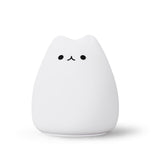 Mini Cute Cartoon Cat Shaped Pat Light Lamp Soft Silicone Nightlight for Kids Toy Gifts