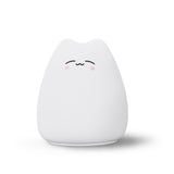 Mini Cute Cartoon Cat Shaped Pat Light Lamp Soft Silicone Nightlight for Kids Toy Gifts