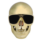 FORNORM Metallic Skull Head Shape Wireless Bluetooth Speaker Portable Stereo Rechargeable With 3.5mm Audio Input Music Player