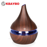 KBAYBO Electric Aroma diffuser wood 300ml Ultrasonic humidifier USB Essential oil Aromatherapy air diffuser LED Light mist make